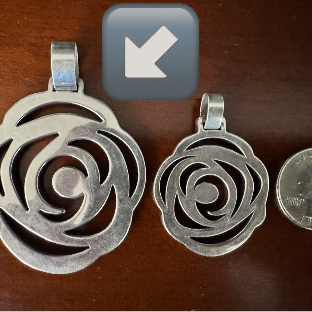Tous Silver Extra Large ROSA DE ABRIL PENDANT only